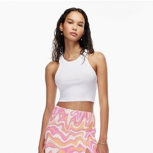 Aritzia Sunday Best Honor cropped ribbed tank white Size XS